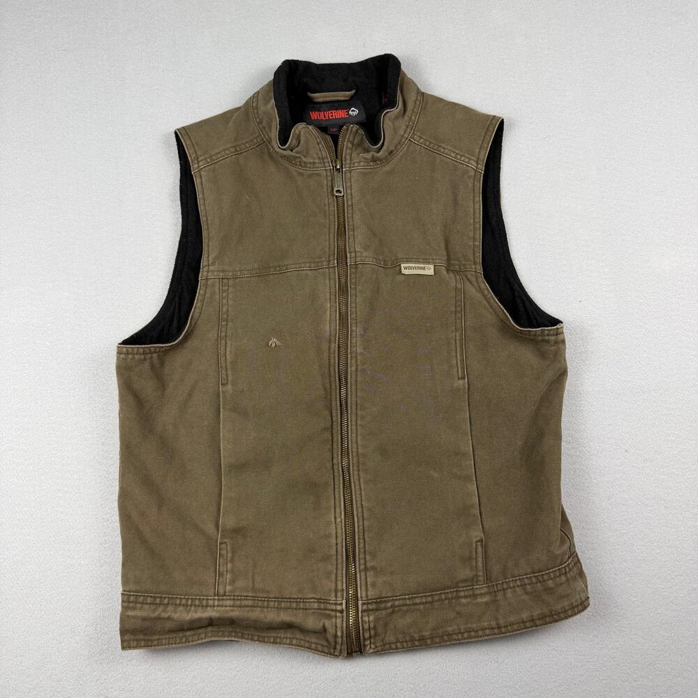 Wolverine Canvas Fleece Lined Work Vest Brown S